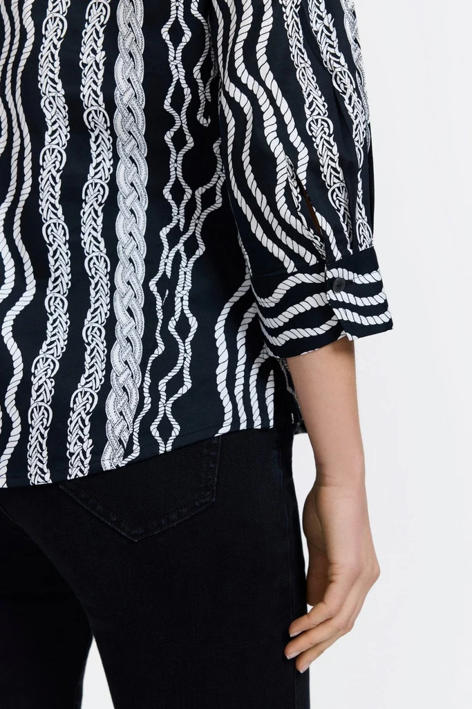 Paityn Braided Belts 3/4 Sleeve Shirt - Image 3