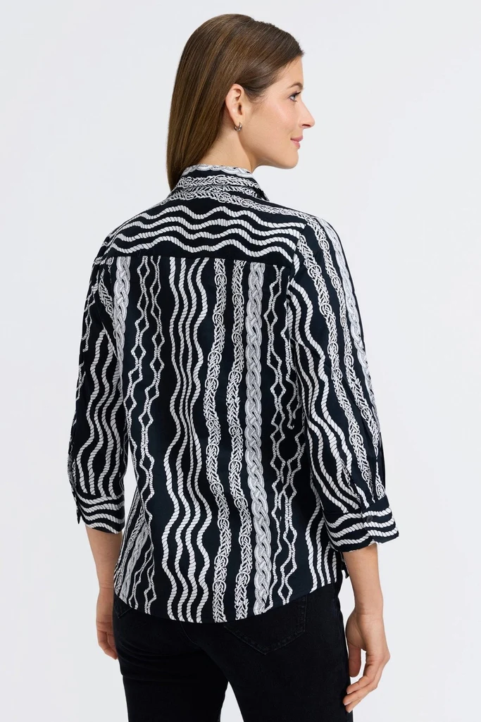 Paityn Braided Belts 3/4 Sleeve Shirt - Image 4