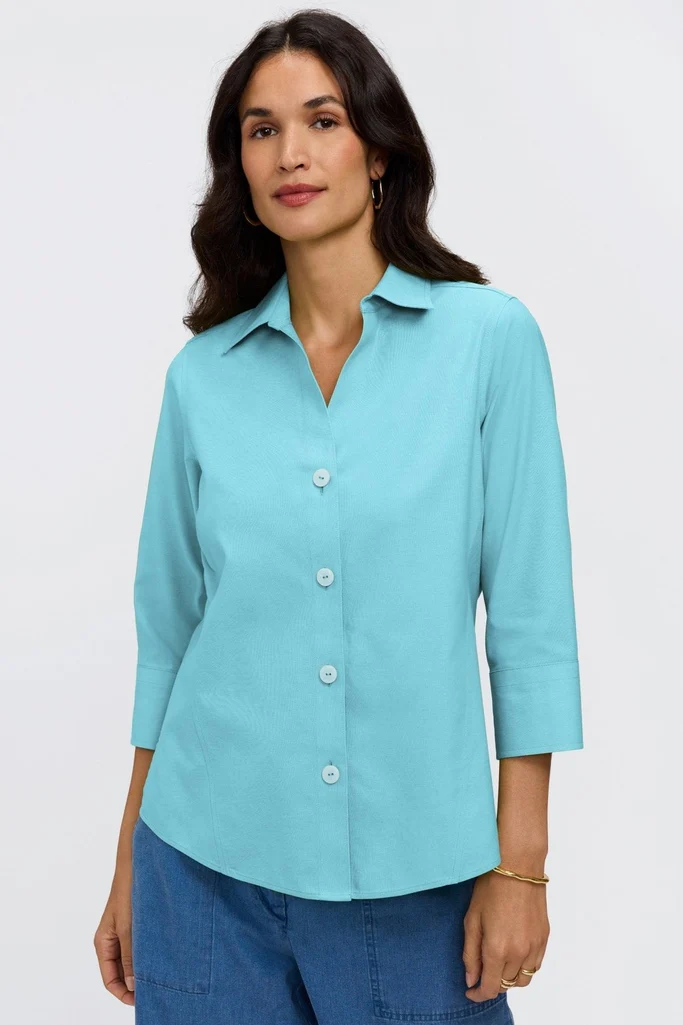 Paityn No Iron Pinpoint 3/4 Sleeve Shirt - Image 18