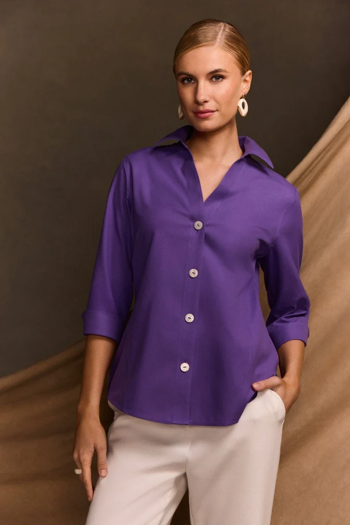 Paityn No Iron Pinpoint 3/4 Sleeve Shirt - Image 27