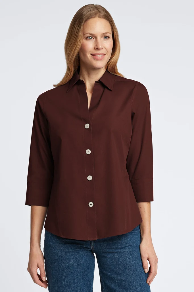 Paityn No Iron Pinpoint 3/4 Sleeve Shirt - Image 36