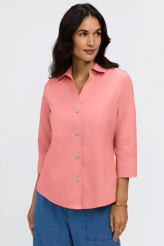 Paityn No Iron Pinpoint 3/4 Sleeve Shirt - Image 5