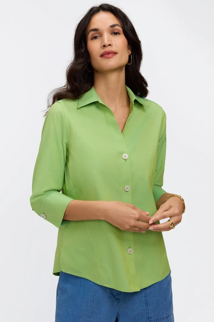 Paityn No Iron Pinpoint 3/4 Sleeve Shirt - Image 9