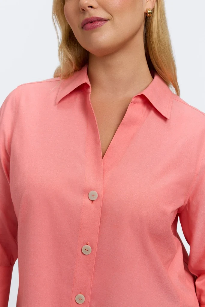Paityn Plus No Iron Pinpoint 3/4 Sleeve Shirt - Image 10