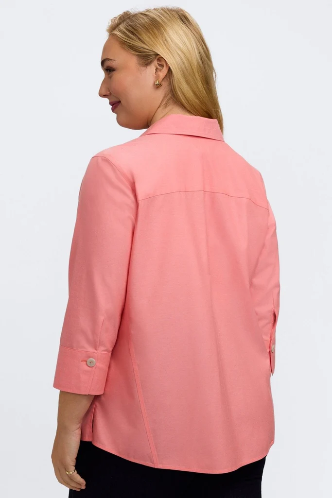 Paityn Plus No Iron Pinpoint 3/4 Sleeve Shirt - Image 12
