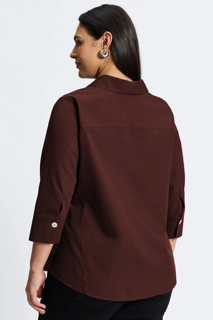 Paityn Plus No Iron Pinpoint 3/4 Sleeve Shirt - Image 19