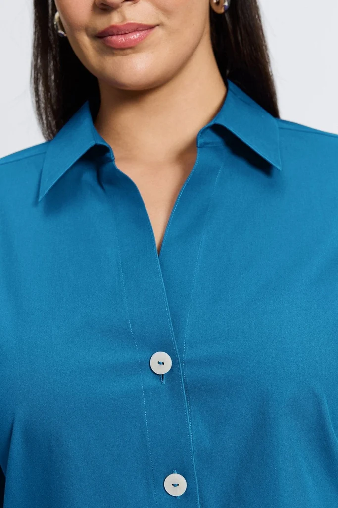 Paityn Plus No Iron Pinpoint 3/4 Sleeve Shirt - Image 21