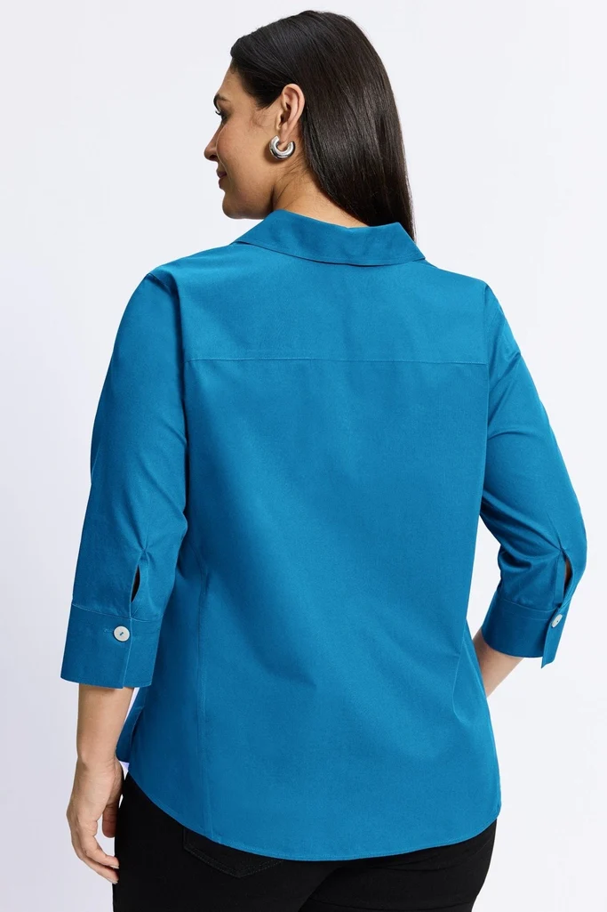 Paityn Plus No Iron Pinpoint 3/4 Sleeve Shirt - Image 23