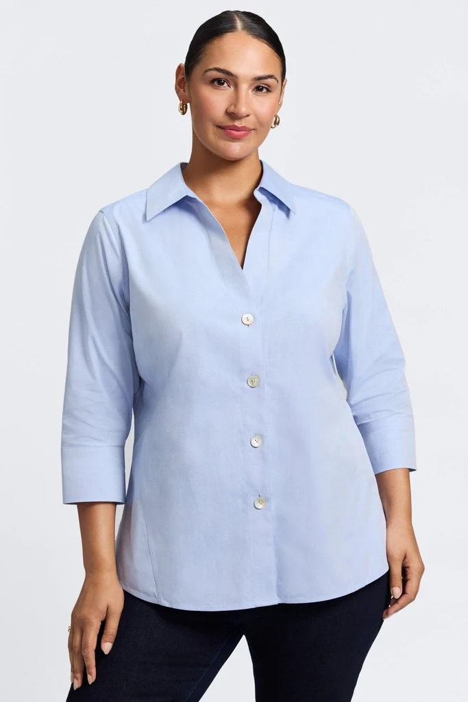 Paityn Plus No Iron Pinpoint 3/4 Sleeve Shirt - Image 24