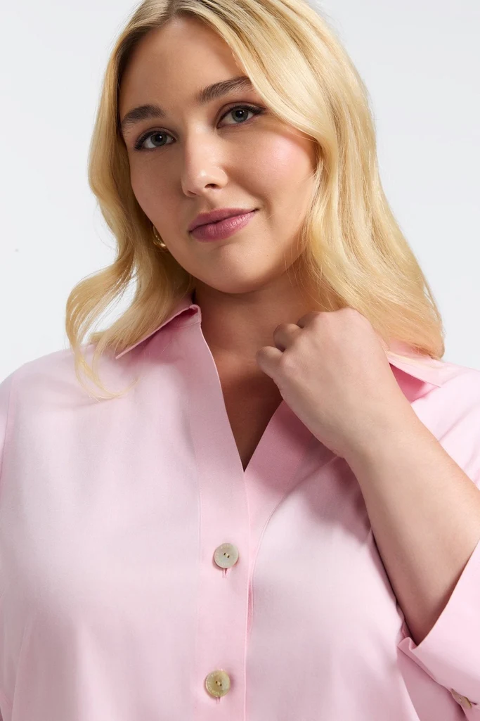 Paityn Plus No Iron Pinpoint 3/4 Sleeve Shirt - Image 29