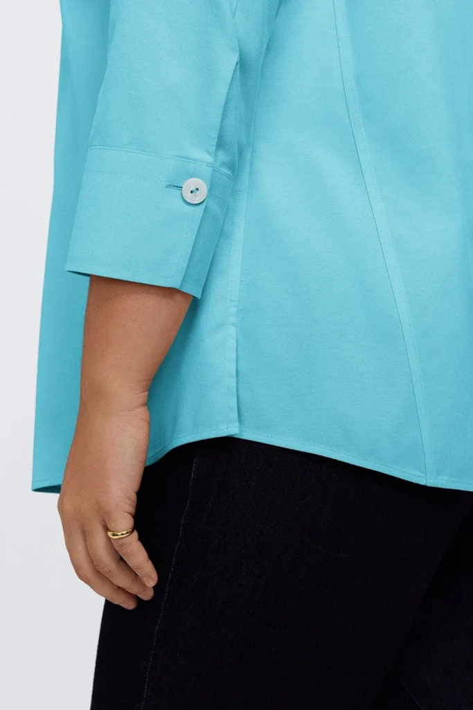 Paityn Plus No Iron Pinpoint 3/4 Sleeve Shirt - Image 3