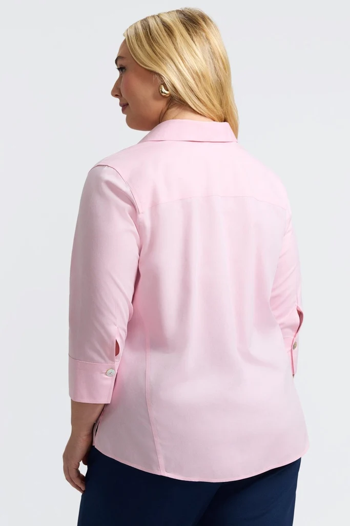 Paityn Plus No Iron Pinpoint 3/4 Sleeve Shirt - Image 31
