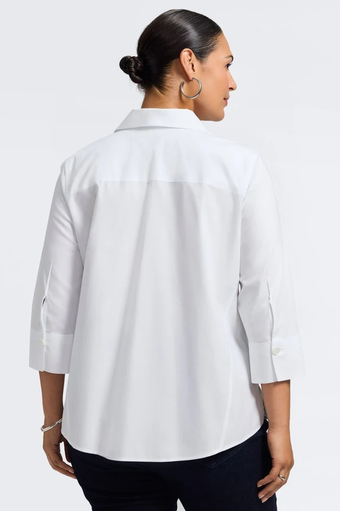 Paityn Plus No Iron Pinpoint 3/4 Sleeve Shirt - Image 35