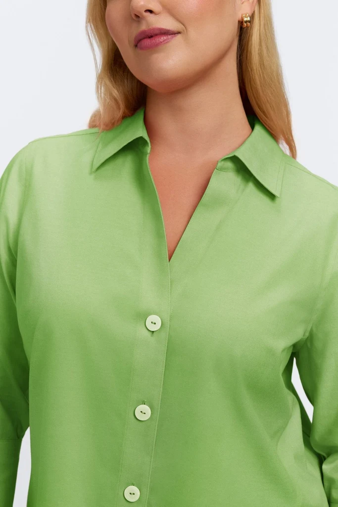 Paityn Plus No Iron Pinpoint 3/4 Sleeve Shirt - Image 6