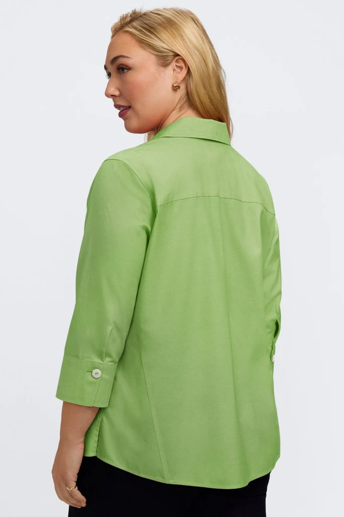 Paityn Plus No Iron Pinpoint 3/4 Sleeve Shirt - Image 8