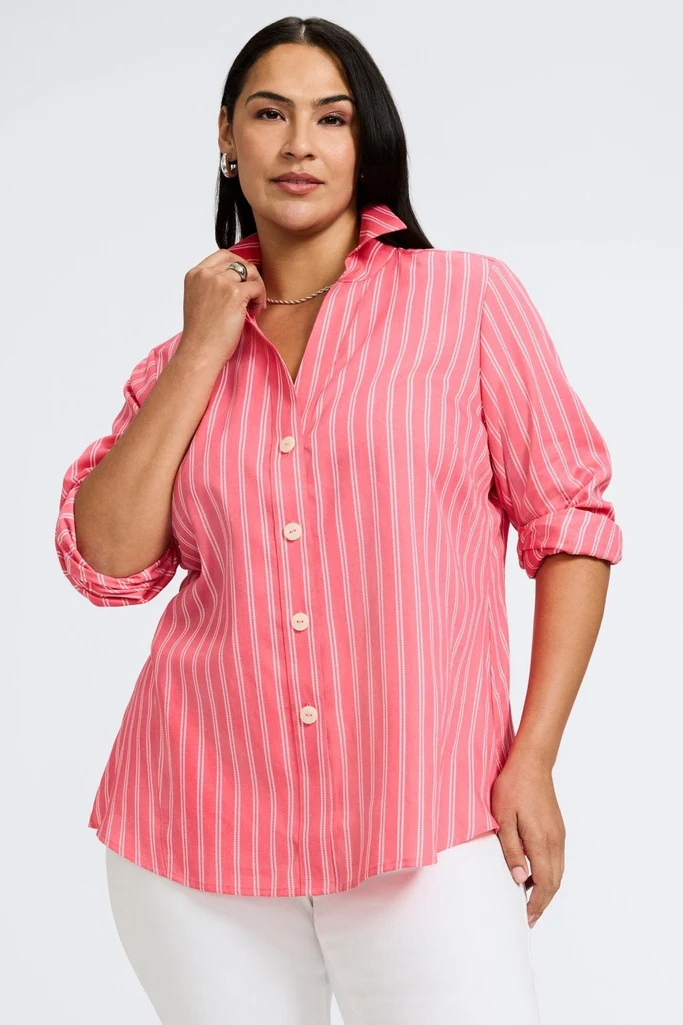 Paityn Plus Rope Stripe Long Sleeve Shirt - Image 3