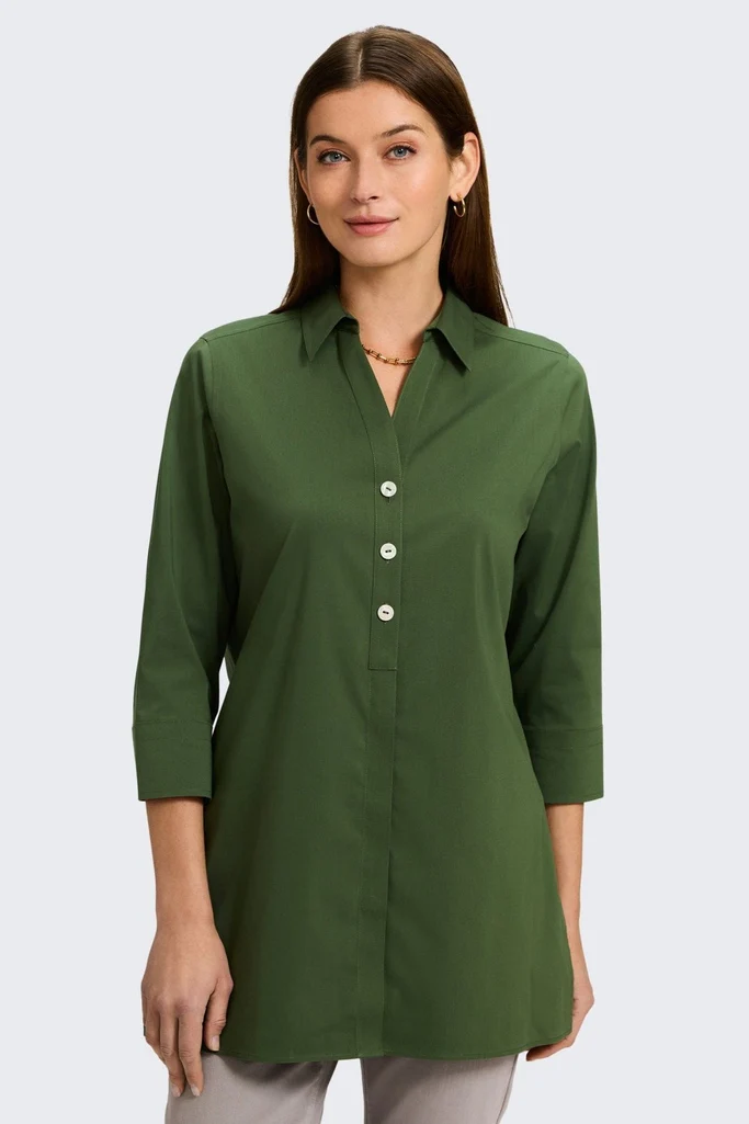 Pamela No Iron Stretch 3/4 Sleeve Tunic - Image 13
