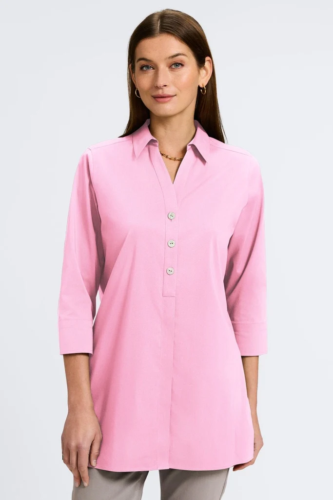 Pamela No Iron Stretch 3/4 Sleeve Tunic - Image 30