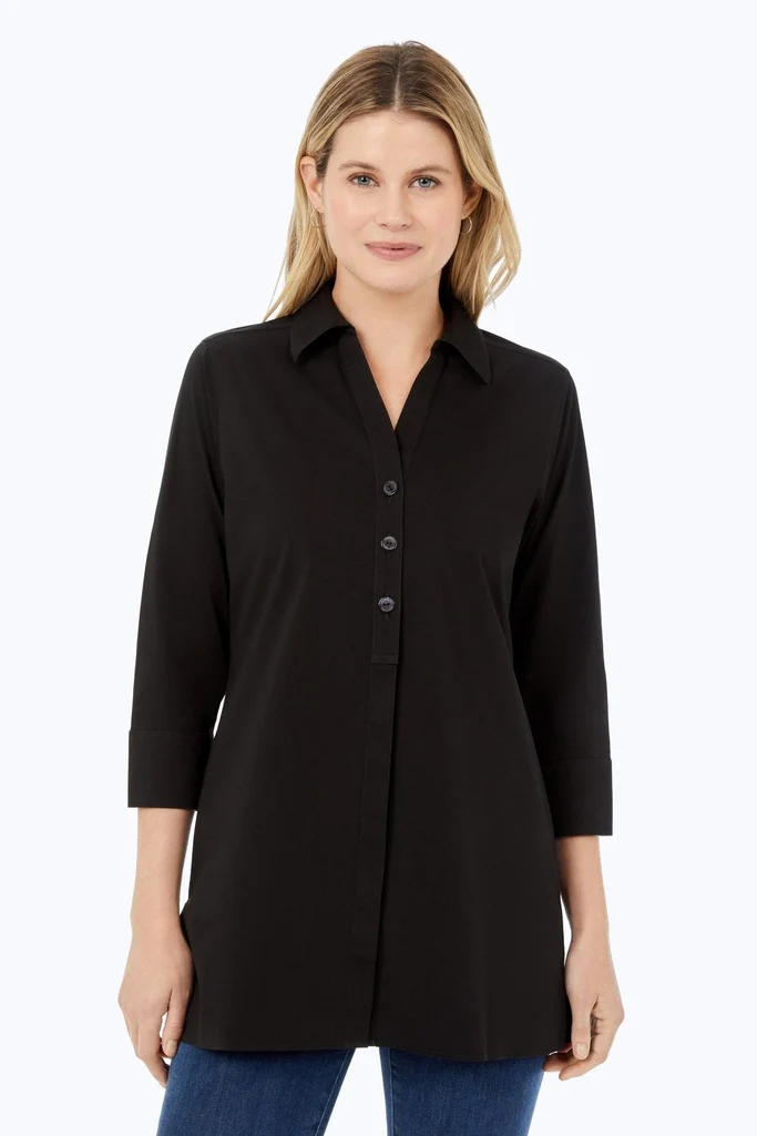 Pamela Petite No Iron Stretch 3/4 Sleeve Tunic - Image 4