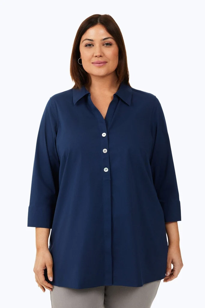 Pamela Plus No Iron Stretch 3/4 Sleeve Tunic - Image 26