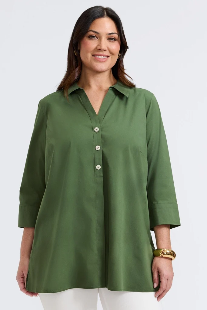 Pamela Plus No Iron Stretch 3/4 Sleeve Tunic - Image 3
