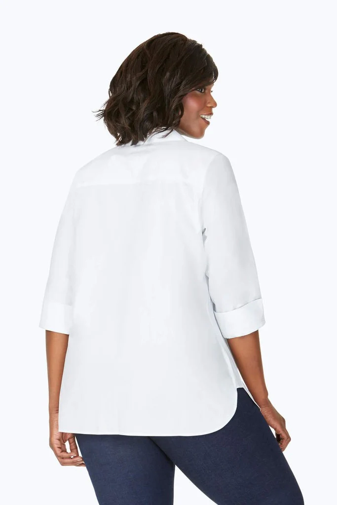 Pandora Plus No Iron Pinpoint 3/4 Sleeve Tunic - Image 4