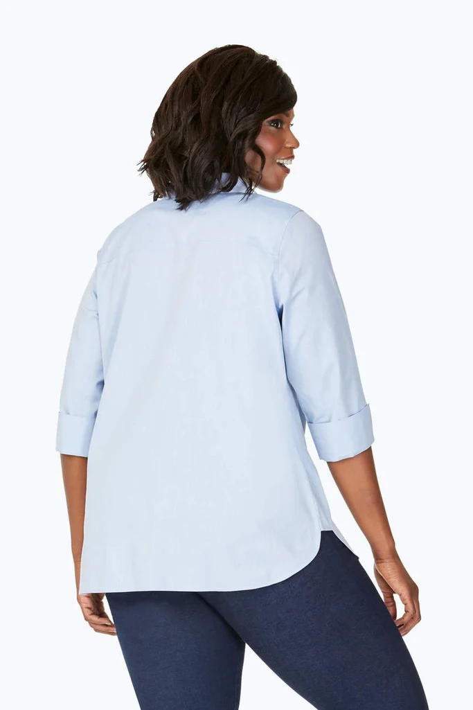 Pandora Plus No Iron Pinpoint 3/4 Sleeve Tunic - Image 7
