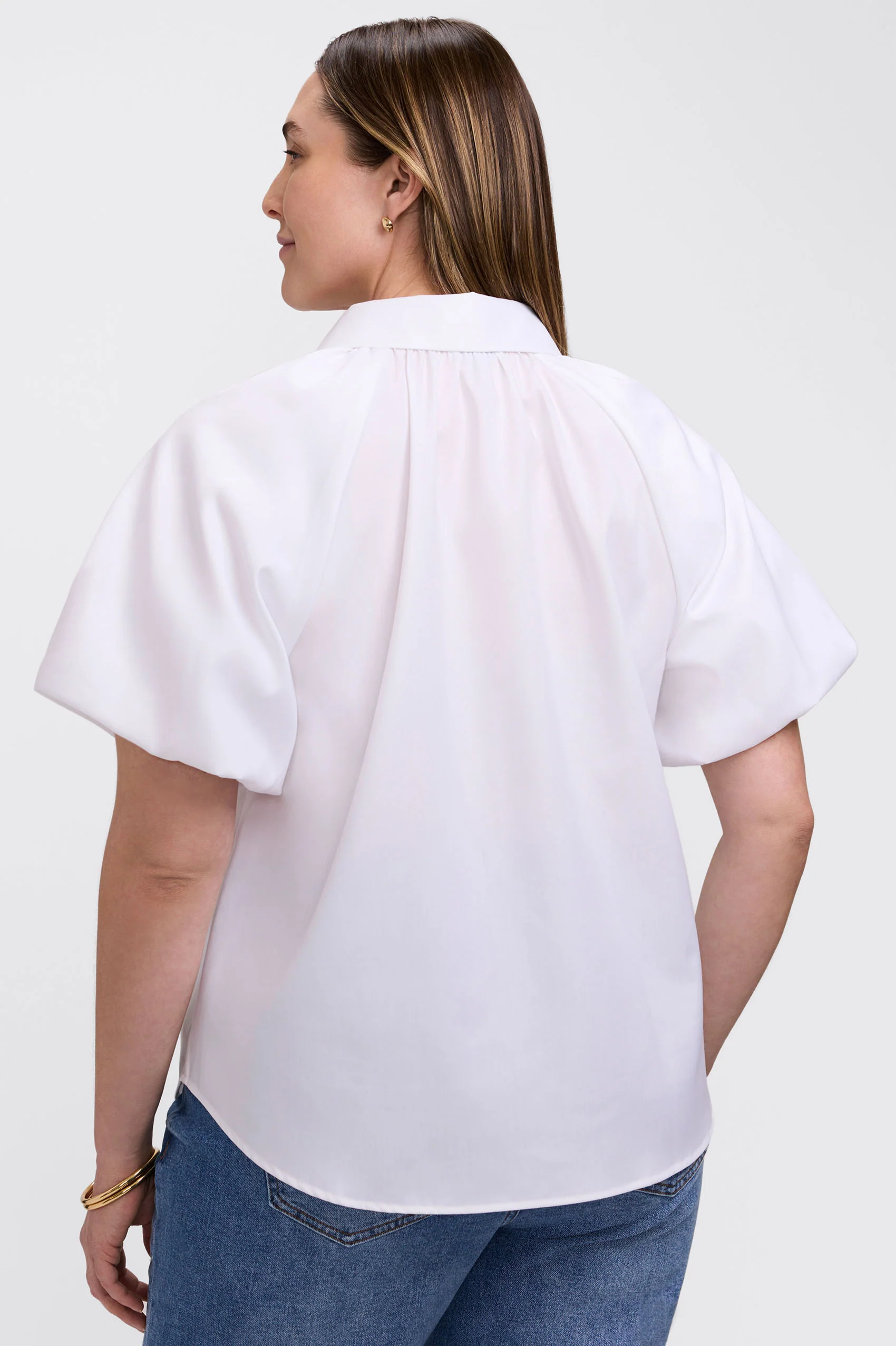 Paula Plus Solid Puff Sleeve Shirt - Image 3