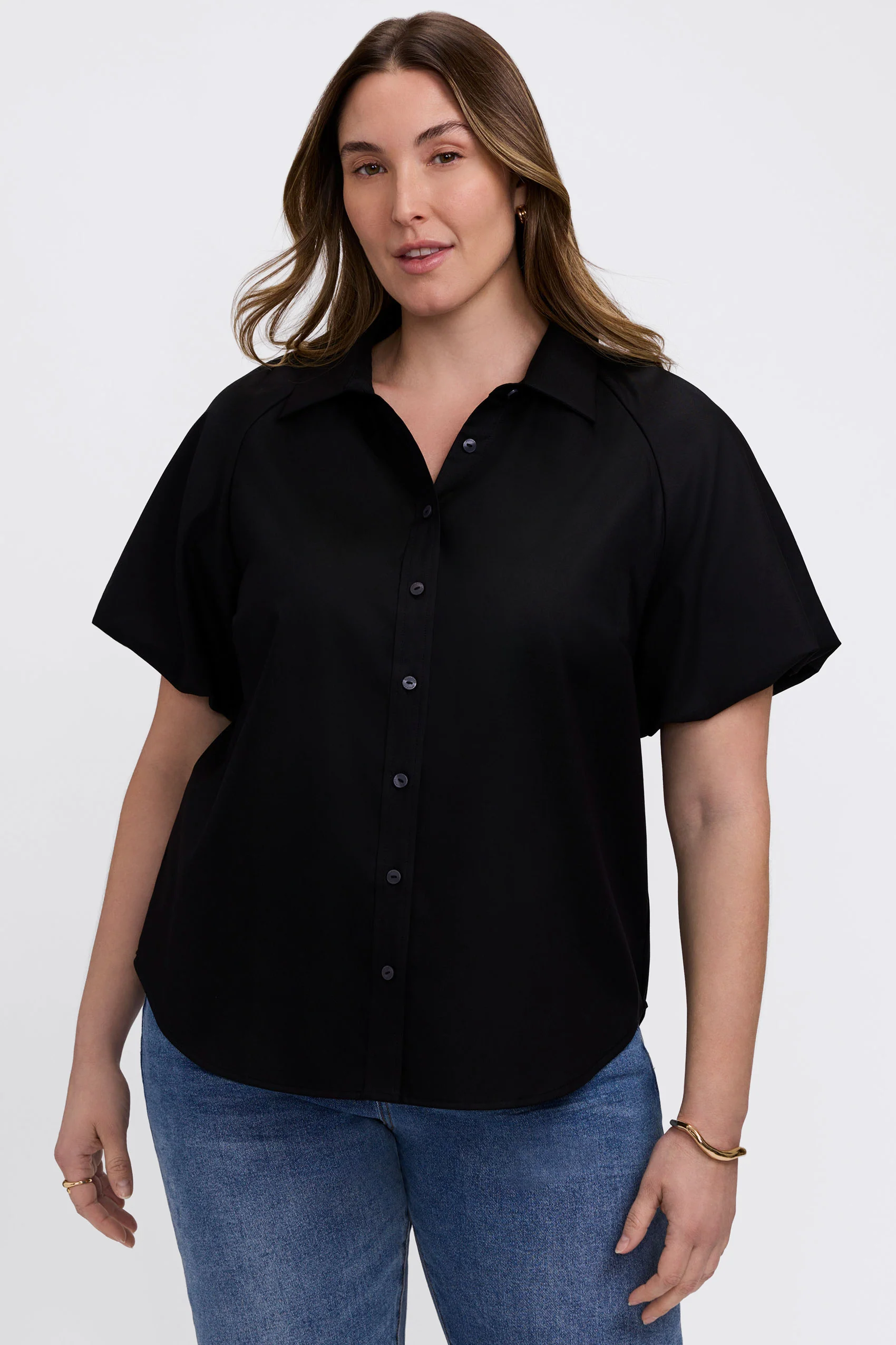 Paula Plus Solid Puff Sleeve Shirt - Image 4