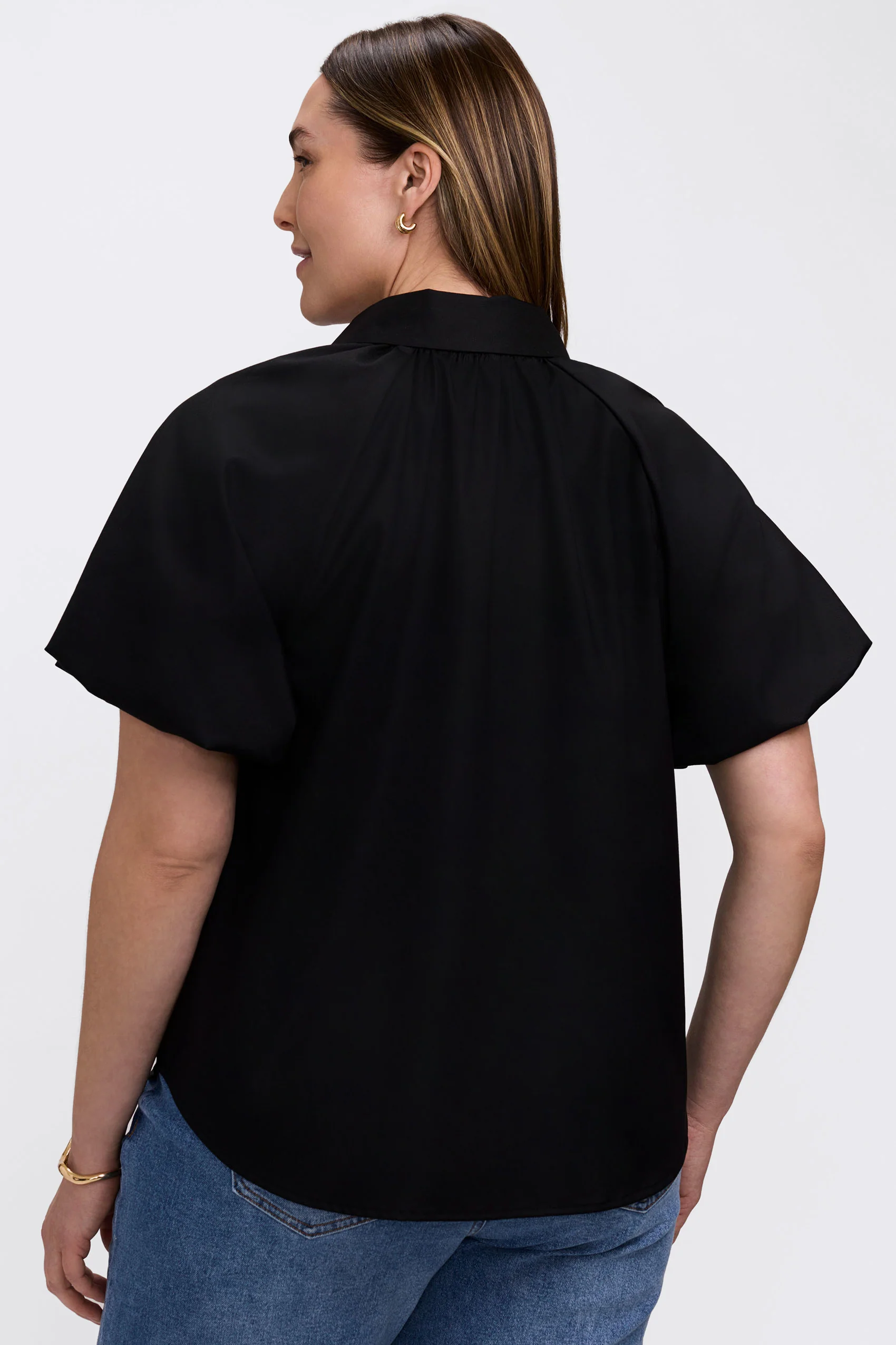 Paula Plus Solid Puff Sleeve Shirt - Image 6
