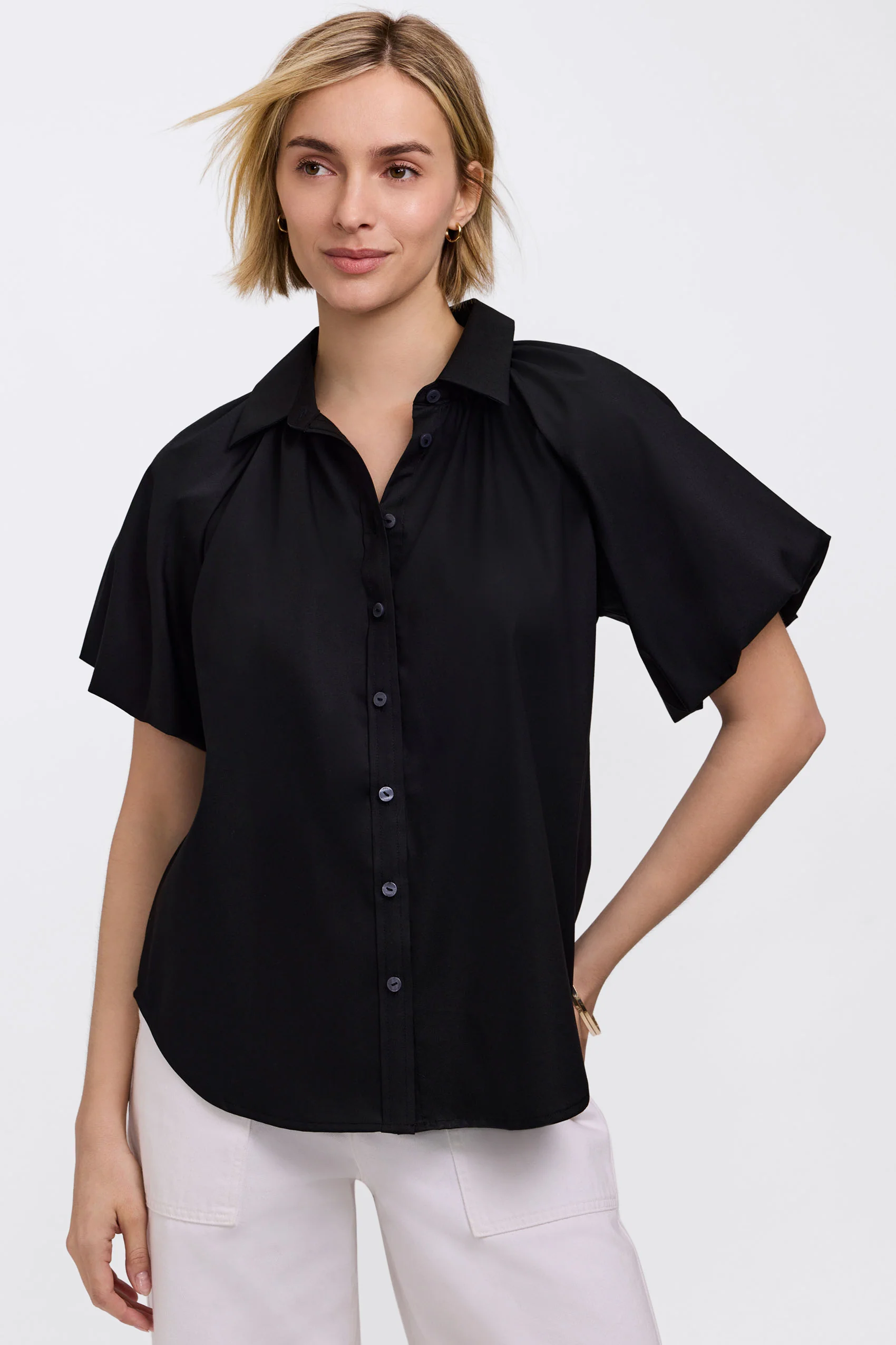 Paula Solid Puff Sleeve Shirt - Image 5