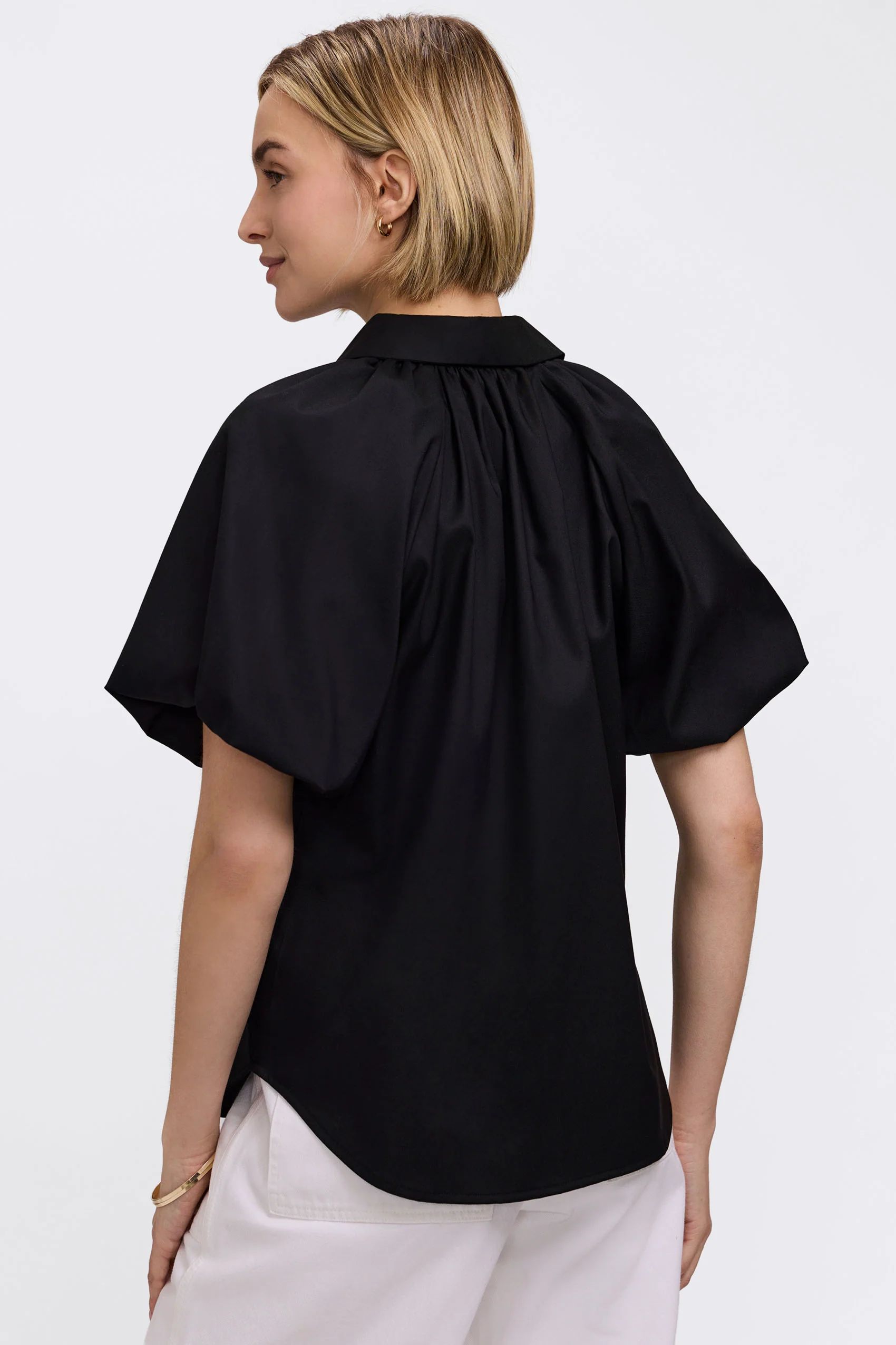 Paula Solid Puff Sleeve Shirt - Image 8