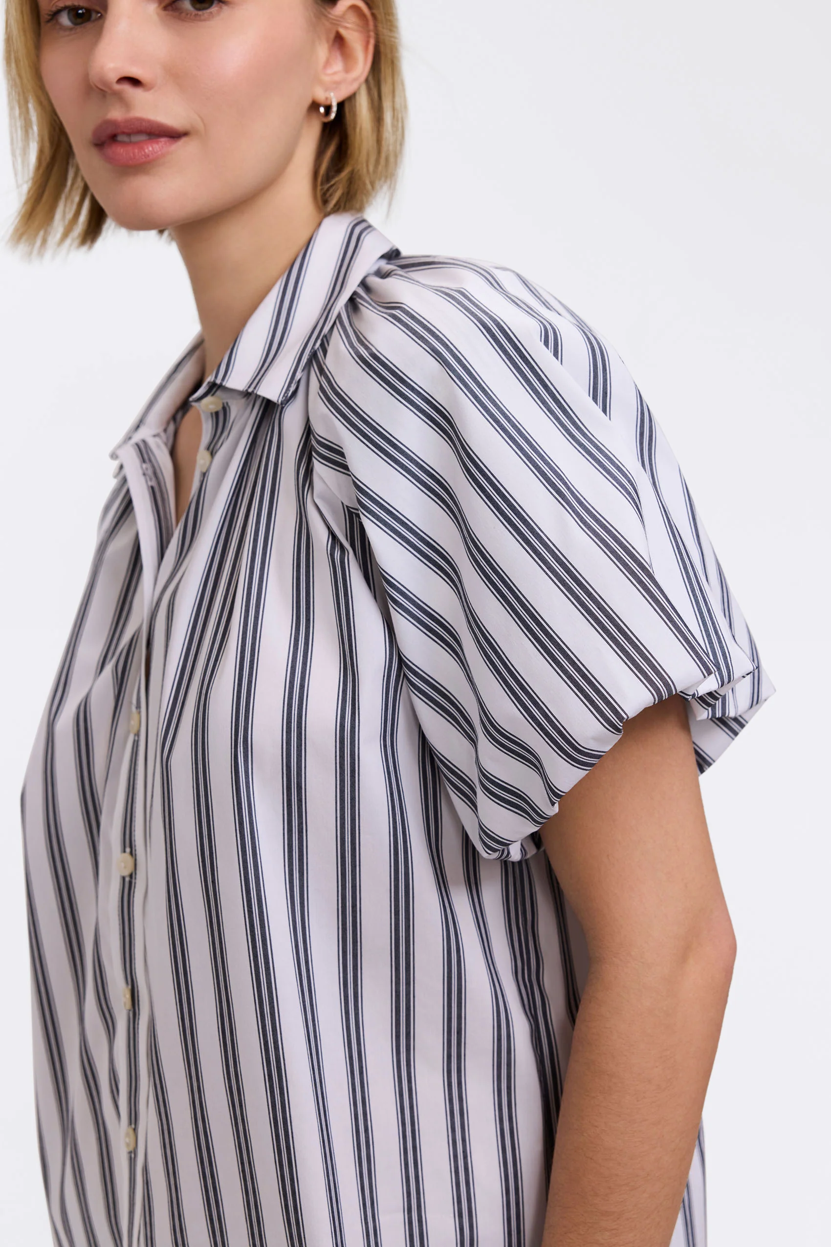 Paula Striped Puff Sleeve Shirt - Image 4