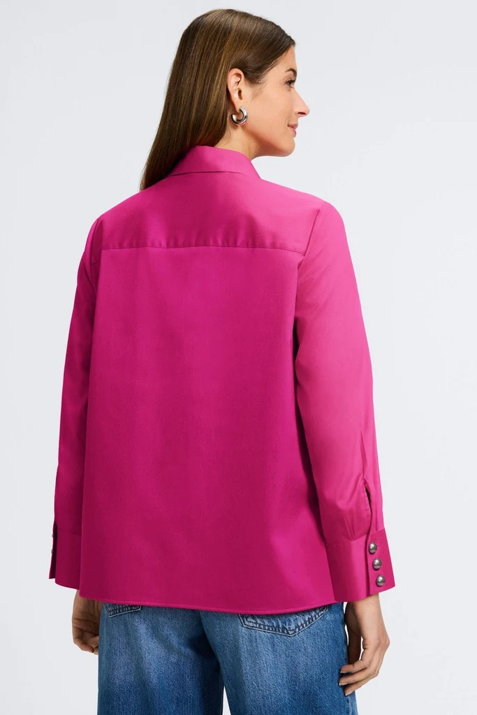Pearl Stretch Matte Sateen Long Sleeve Shirt - Image 13