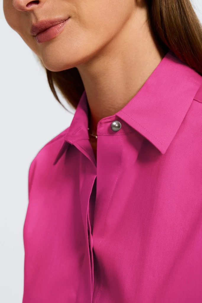 Pearl Stretch Matte Sateen Long Sleeve Shirt - Image 14