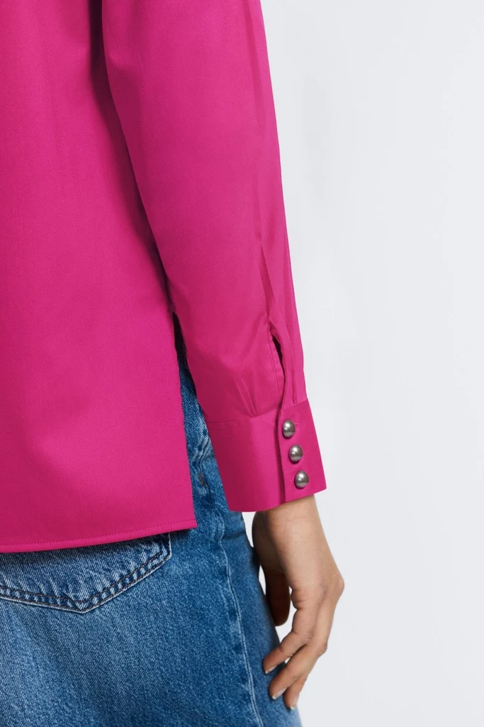 Pearl Stretch Matte Sateen Long Sleeve Shirt - Image 15