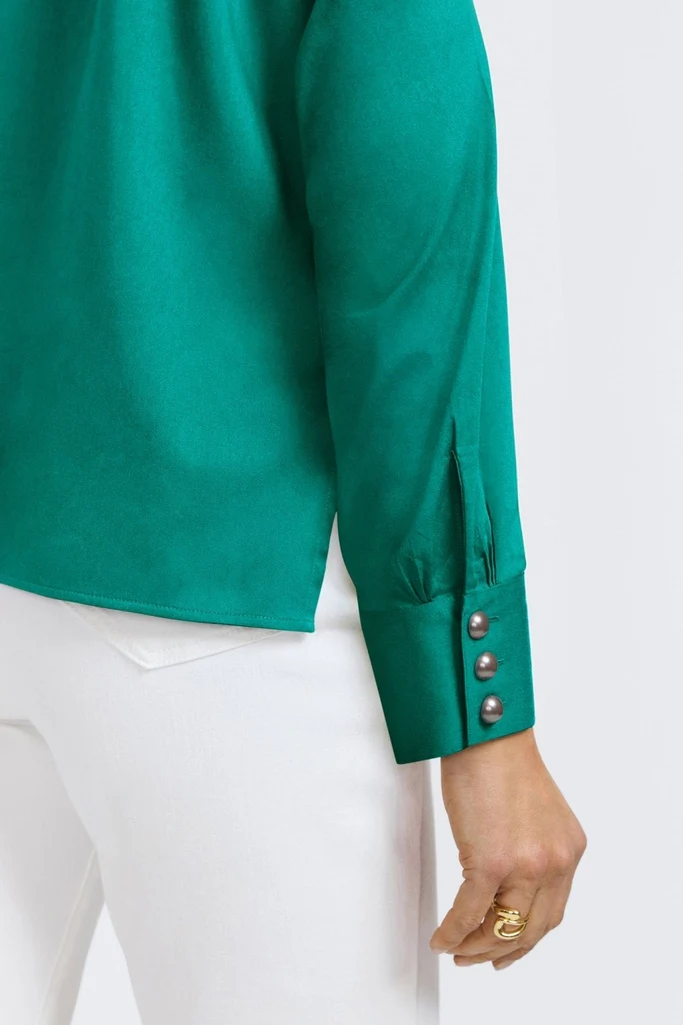 Pearl Stretch Matte Sateen Long Sleeve Shirt - Image 19