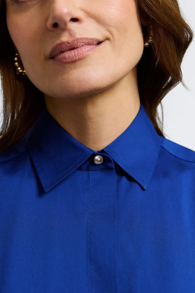 Pearl Stretch Matte Sateen Long Sleeve Shirt - Image 22