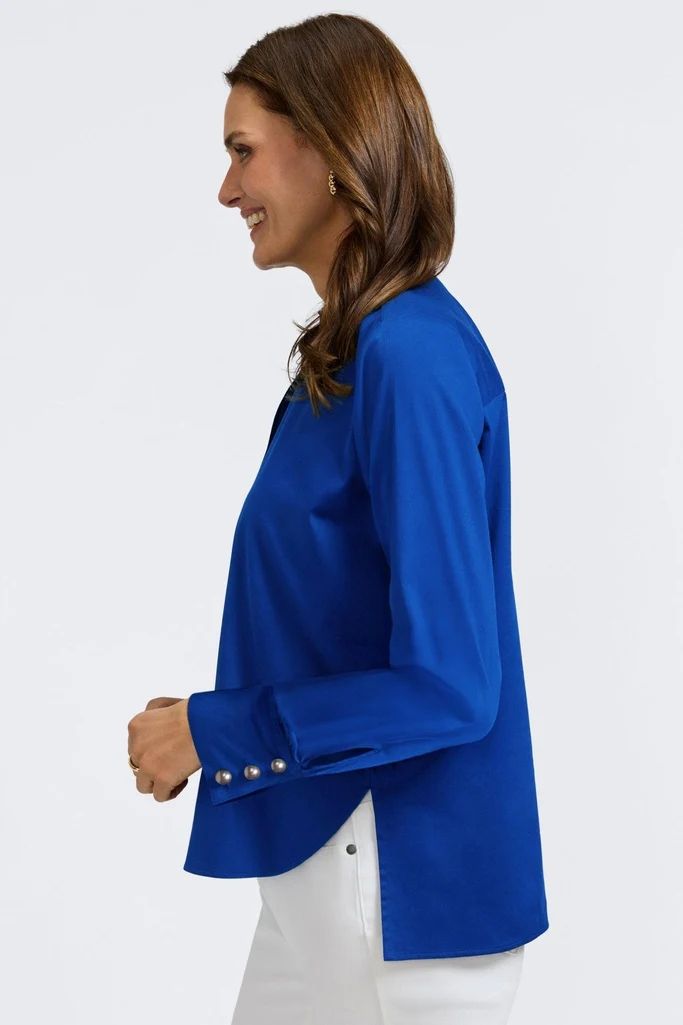 Pearl Stretch Matte Sateen Long Sleeve Shirt - Image 24