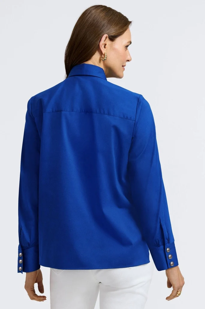 Pearl Stretch Matte Sateen Long Sleeve Shirt - Image 25