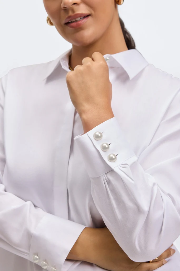 Pearl Plus Stretch Matte Sateen Long Sleeve Shirt - Image 11