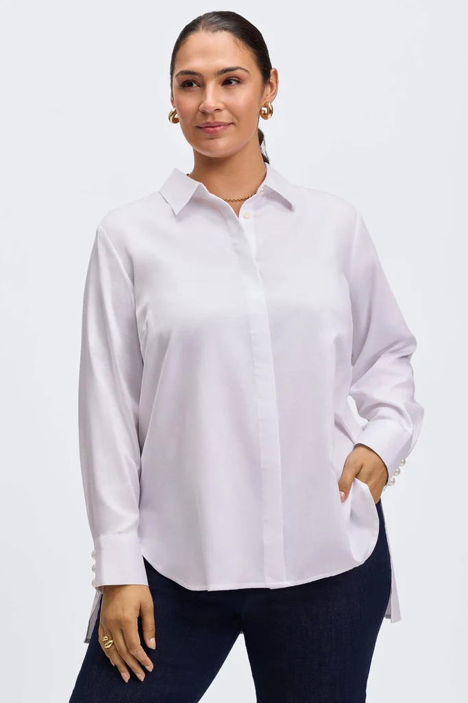 Pearl Plus Stretch Matte Sateen Long Sleeve Shirt - Image 12