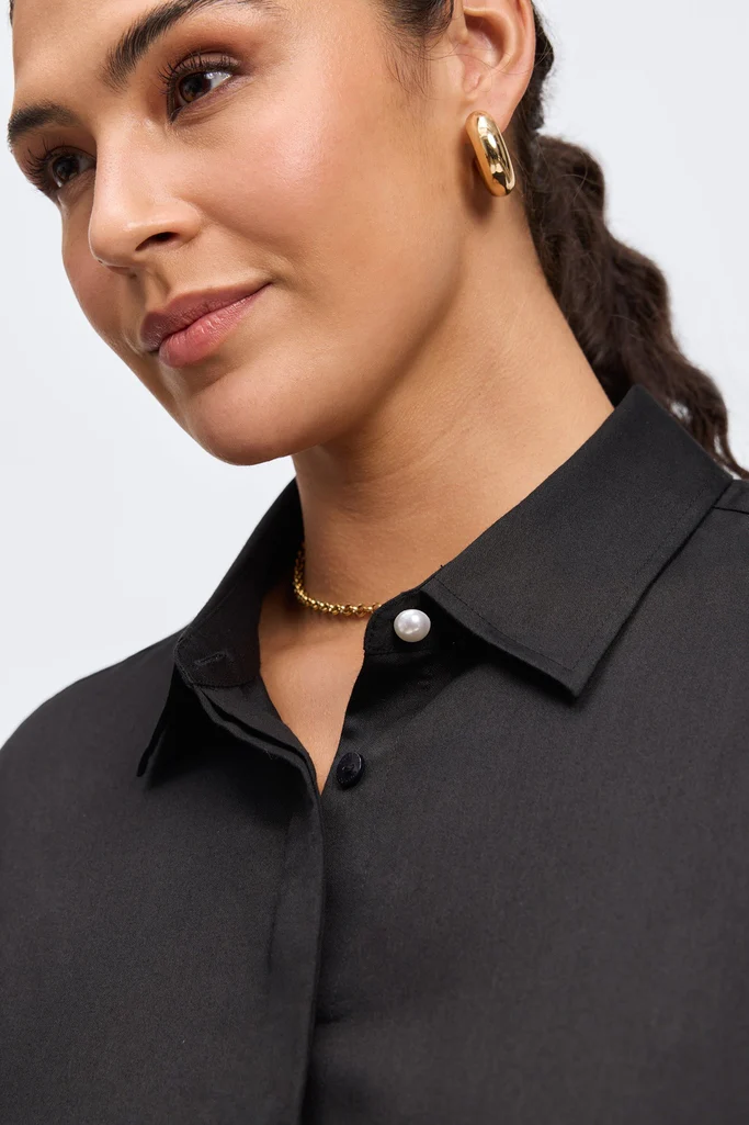 Pearl Plus Stretch Matte Sateen Long Sleeve Shirt - Image 3