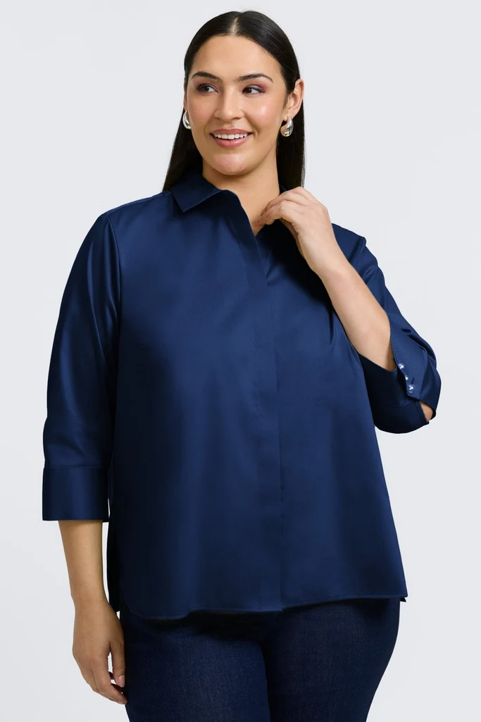 Pearl Plus Stretch Matte Sateen 3/4 Sleeve Shirt - Image 13