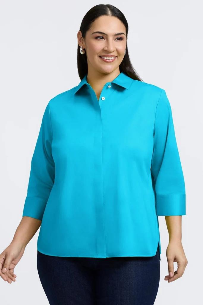 Pearl Plus Stretch Matte Sateen 3/4 Sleeve Shirt - Image 22