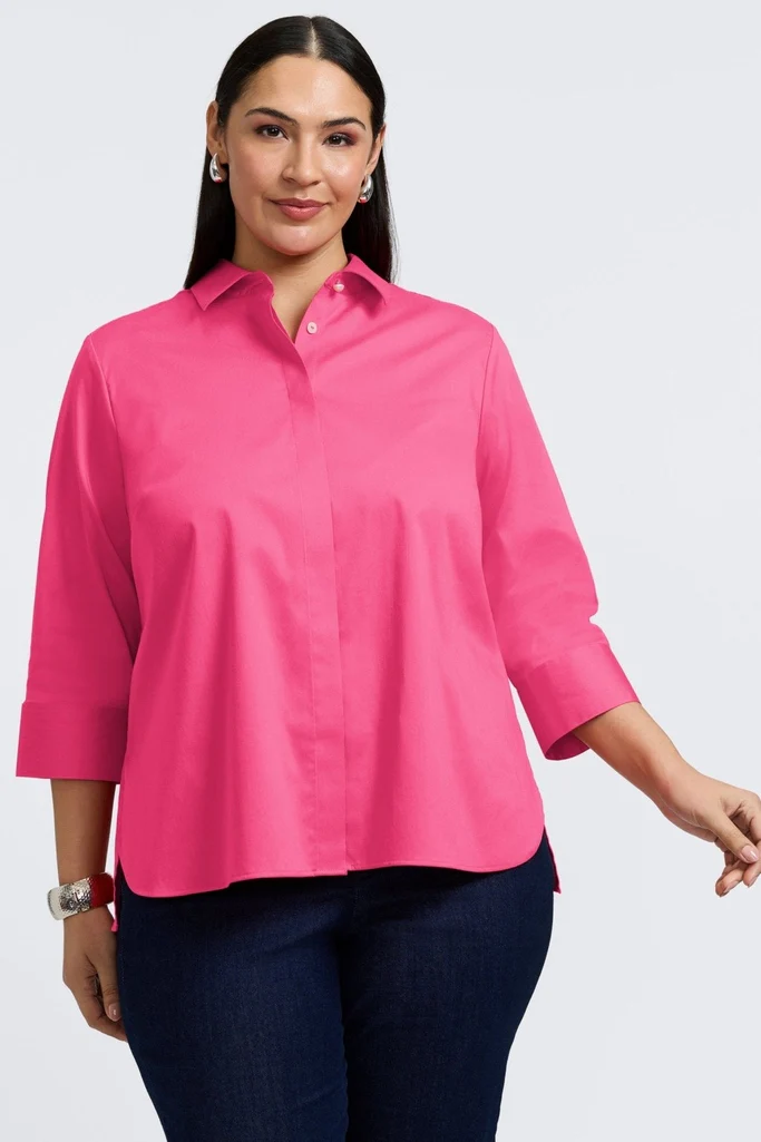 Pearl Plus Stretch Matte Sateen 3/4 Sleeve Shirt - Image 4