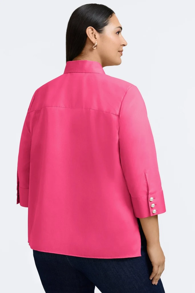 Pearl Plus Stretch Matte Sateen 3/4 Sleeve Shirt - Image 8
