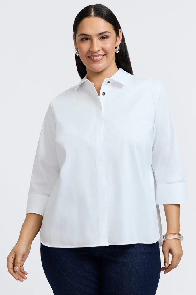 Pearl Plus Stretch Matte Sateen 3/4 Sleeve Shirt - Image 9
