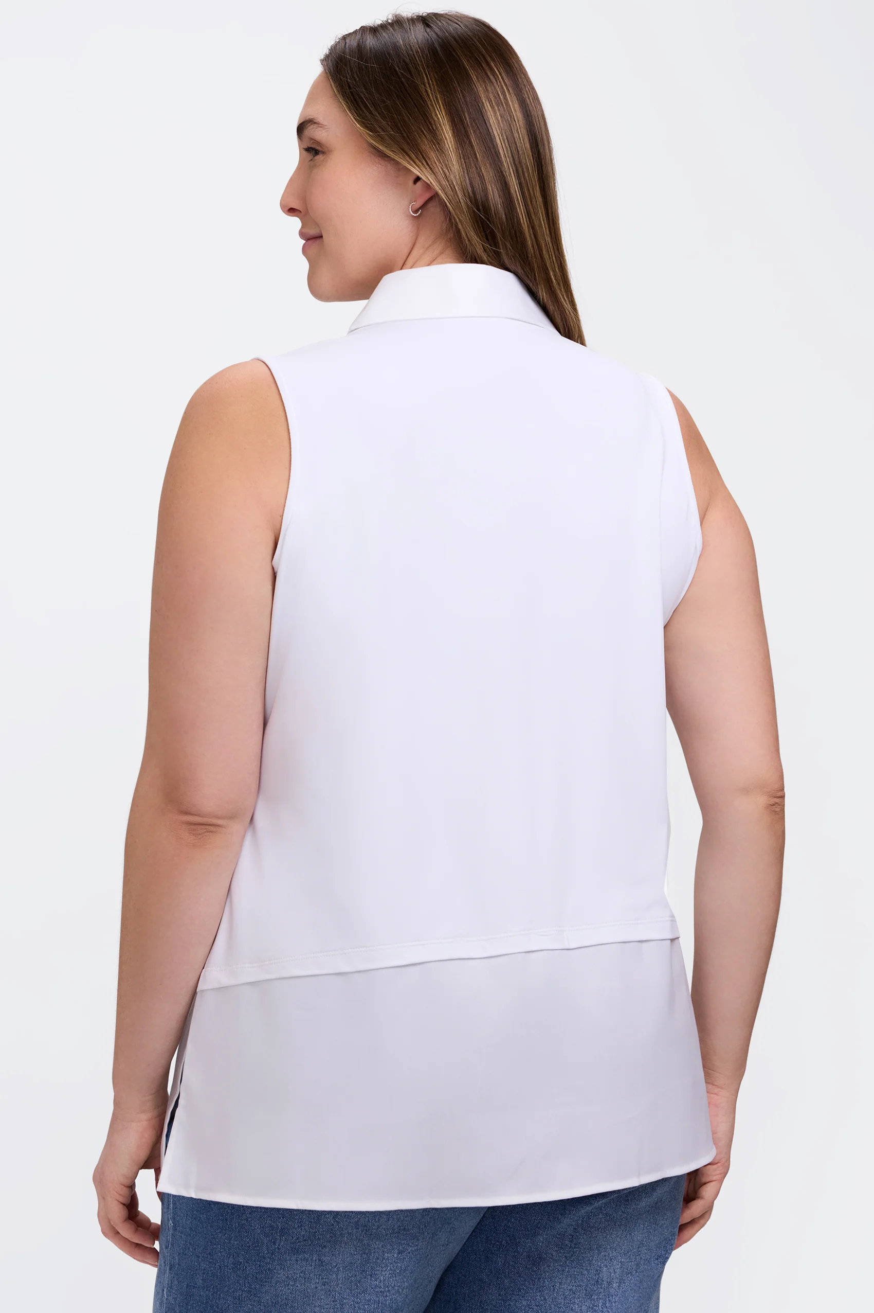 Sasha Plus Knit-Woven Sleeveless Layering Tunic - Image 3