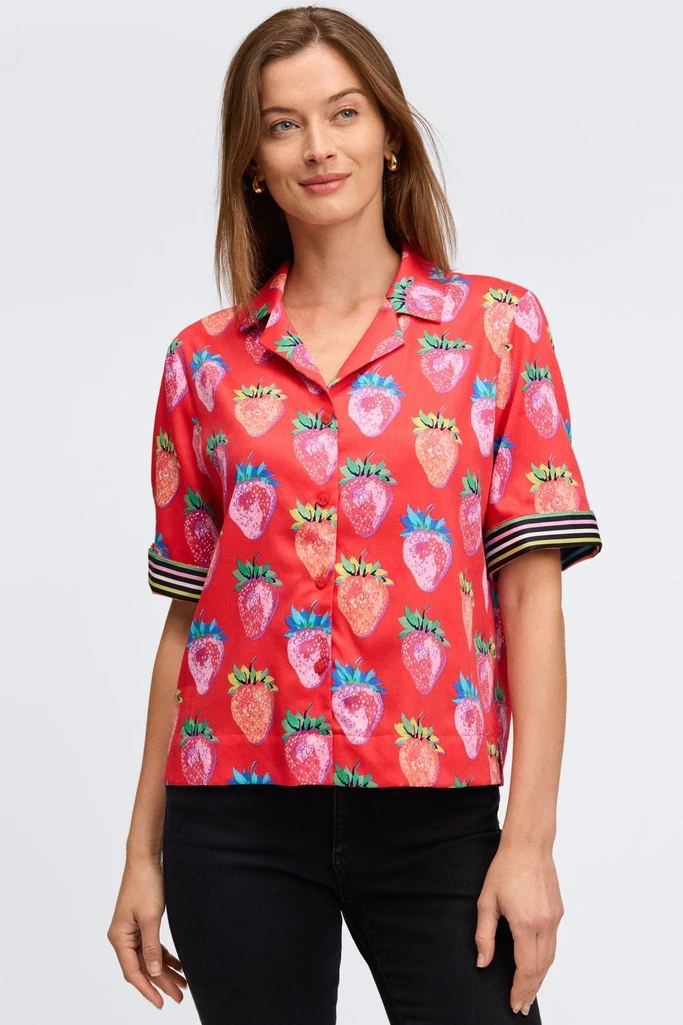 Quinn Strawberry Delight Elbow Sleeve Shirt - Image 4